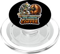 AI Robot Powering Up with Coffee Bean PopSockets PopGrip for MagSafe