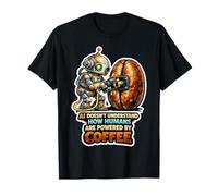 AI Robot Powering Up with Coffee Bean T-Shirt