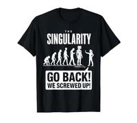 AI Singularity Evolution Artificial Intelligence Humor Value Graphic T-Shirt, Men, Black, S