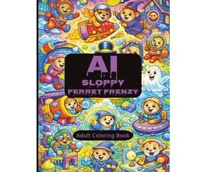 AI Sloppy Ferret Frenzy: A Unique Adult Coloring Book with Ferrets, Goofiness, and Weirdness / A Messy AI Generated Coloring Experience