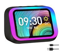 Ai Smart Alarm Clock Bluetooth 5.4 Speaker & Dynamic Rgb Light, Portable Bedside Digital Clock Time & Weather Display Hands-free Calls Black