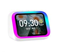 AI Smart Alarm Clock with HD Large Screen & Bluetooth 5.4 Speaker - Dynamic RGB Lights, Time & Weather Display, Hi-Fi Stereo Sound, Hands-Free Calls, Custom Electronic Photo Album, for Bedroom,Office