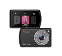 AI Smart Digital Camera with 13MP Dual Front and Rear Lenses, 3.6-Inch IPS HD Touchscreen and Creative AI Beauty Effects, WiFi Connectivity and Expandable Storage up to 32GB TF Card, Black
