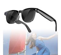 AI Smart Glasses with 8MP Camera, Support HD 1080P Video, Bluetooth Music/Calls, Open Ear, WiFi, AI Voice Assistant, Translation, Object Recognition for Travel, Work, Outdoor(Black)