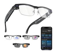 AI Smart Glasses with Camera, 4K 1200W HD Video Recording with Audio, Real-Time Translation & Object Recognition, Bluetooth 5.4 Dual Mic Noise Cancellation, Voice Assistant for Travel Vlogging