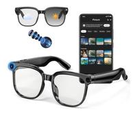 AI Smart Glasses with Camera, 4K 800W HD Video Recording Glasses with Audio, Bluetooth Sunglassess with Camera, Real-Time Translation, Voice Assistant, Object Recognition, Hands-Free Music Calls
