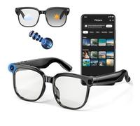 AI Smart Glasses with Camera, 4K 800W HD Video Recording Glasses with Audio, Bluetooth Sunglassess with Camera, Real-Time Translation, Voice Assistant, Object Recognition, Hands-Free Music Calls