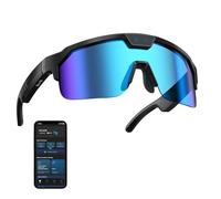 AI Smart Glasses with Camera 4K, 8MP HD POV Video Recording Glasses, Built-in Storage (No SD Card Needed), Sport Audio Glasses & Bluetooth Sunglasses for Outdoor Sports Cycling/Skiing(Black/Ice Blue)