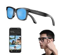 AI Smart Glasses with Camera, 800W HD Camera Glasses with Music & Call Features, Cameras Glasses for Men with 144 Language & Accent, Anti-Blue Light & UV Protection (Blue Lenses)