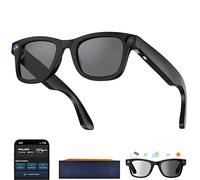 AI Smart Glasses with Camera, 8MP HD Camera Glasses for Men,Women, AI Recording Glasses with Voice Assistant,Open-Ear Audio,Real-Time Translation,Video Recording Sunglasses for Life & Work (ink Black)