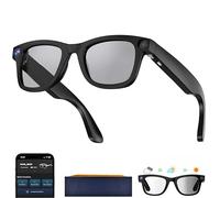 AI Smart Glasses with Camera, 8MP HD Camera Glasses for Men,Women, AI Recording Glasses with Voice Assistant,Open-Ear Audio,Real-Time Translation,Video Recording Sunglasses for Life & Work (ink Black)