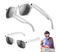 AI Smart Glasses With Camera and Flashlight 100MP High Definition Pixel Photo Video Music Bluetooth Call Voice Translation Sports Bluetooth Glasses For Men Women,White