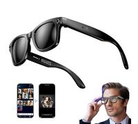 AI Smart Glasses with Camera IP65 Waterproof Bluetooth Calls Playing Music Smart Glasses Identify Pictures Use ChatGPT, Photography, Video, Recording, Smart Glasses for Men Women,B