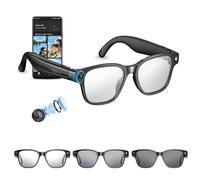 AI Smart Glasses with ChatGPT & 4K UHD Camera Glasses,Video Recording Bluetooth Sunglasses for Up to 10H Playtime,AI Voice Assistant,Translation for Meeting (Auto Dimming Lens+ Full-Rim Frames)