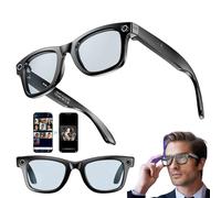 AI Smart Glasses with HD Camera Make Receive Call Bluetooth Headset Recording Photo Recognition Bluetooth Translator Sunglasses for Travel Meeting BusinessA