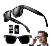 AI Smart Glasses with HD Camera Make Receive Call Bluetooth Headset Recording Photo Recognition Bluetooth Translator Sunglasses for Travel Meeting BusinessA