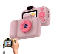 AI Smart Learning Camera for Kids,Educational Toy with Dual Cameras, Support Voice Interaction & Real-Time Q&A,Expansive Knowledge Base, (Pink 32G memory card)