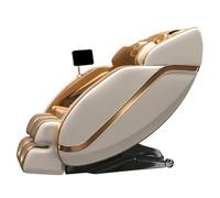 AI Smart Massage Chair Full Body Zero Gravity, One-Piece Integrated Recliner with 7" Touchscreen, Butterfly Headrest, Back Heat with Wormwood, HiFi Bluetooth Speakers, No Assembly Required(Gold)