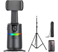 AI Smart Tracking Gimbal, 360° Rotation Auto Face Tracking Phone Camera Tripod Stand, Wireless Remote, 7.8 oz, 3.2 x 3.2 x 7.1 in for Vlog Live Stream & Social Media Content Creation