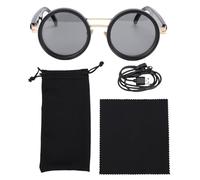 AI Smart Translation Glasses Enhanced Real Time Communication Lightweight Adaptability Grey Round (Black Golden Frame)