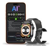 AI Smart Watch with Voice Recorder, Transcribe & Summarize with AI for Meetings, App Control, Supports 135 Languages,2.13" AMOLED Display, Health, Fitness & Sleep Tracker, 80+ Workout Modes, Black