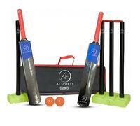 AI SPORTS Complete Plastic Cricket Set - Senior & Junior for Ages 9+ - High Performance & Durable Cricket Set for Training, Matches, Garden, Beach & Park Play