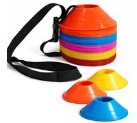AI SPORTS Marker Saucer Mini Cones - Made of Plastic With Strap - Suitable For Agility, Footwork, Rugby, Football, and Hockey Training