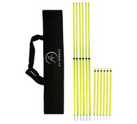 AI SPORTS Telescopic Boundary Poles Set with Carry Bag - Training Slalom Poles with Metal Ground Spikes for Football, Soccer, Speed & Coordination Drills (12)
