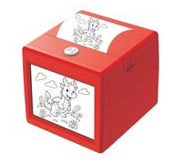 Ai Sticker Box Printer, Smart Ai Voice Sticker Printer Box With Display, Mini Thermal Label Printer Inkless, Portable Sticker Maker For Home Office Study Diy, Includes Paper Rolls (Red-A)