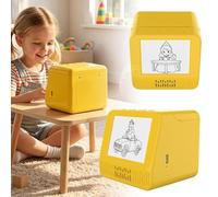 AI Sticker Maker Machine for Kids, Voice-to-Image Mini Thermal Printer, Smart Portable Inkless Sticker Printer for DIY Crafts, Toy Gift for 3-12 Year Old Boys Girls Birthday Christmas (Yellow)
