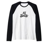 AI Sucks Anti-ai no More Artificial Intelligence Raglan Baseball Tee