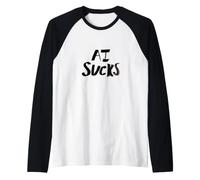 AI Sucks Anti-ai no More Artificial Intelligence Raglan Baseball Tee