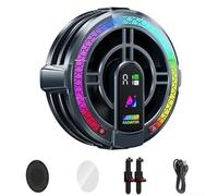 AI Tablet Cooling Fan with RGB Lighting, 4-Gear Adjustable Speed, Digital Display, USB-C Powered for Mobile Gaming Livestreaming