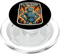 AI The Future Is Bright Funny Anti Artificial Intelligence PopSockets PopGrip for MagSafe