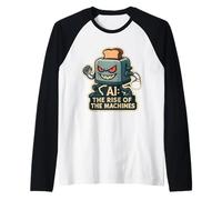 AI The Rise of The Machines Artificial Intelligence Funny Raglan Baseball Tee