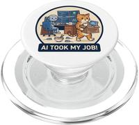 AI Took My Job Cat Funny Office Humor Robot Tech PopSockets PopGrip for MagSafe