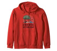 AI Took My Job So I Took A Nap Funny Tech Humor Zip Hoodie