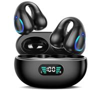 AI Translation Earbuds Real Time 144 Languages Clip On Earbuds Translator Headphones Audifonos Traductores Inglés Español Bluetooth 60H Playtime Headphones for Travel Business Meeting Learning Black