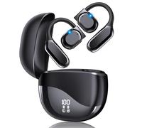 AI Translation Earbuds Real Time - Translator Earbuds for 144 Languages, Open-Ear Design, LED Display 3-in-1 Translation Headphones, Audífonos Traductores, Perfect for Travel & Business (Black)