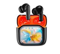 AI Translation Earbuds Real Time with Remote Control Photography, 144 Languages & Accents Translator Earbuds Bluetooth 5.4 with APP, LCD Full Color Touch Screen Ear Buds for Learning Travel (Orange)