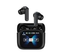 AI Translation Earbuds Real Time with Remote Control Photography, 144 Languages & Accents Translator Earbuds Bluetooth 5.4 with APP, LCD Full Color Touch Screen Ear Buds for Learning Travel (Black)