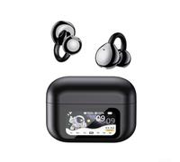 AI Translation Earbuds with LCD Touch Screen Real-Time Interpreter for 144 Languages Wireless Clip-On Headphones Music Playback Phone Calls Long Battery Range Black White Orange(White)