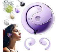 AI Translation Wireless OWS Bluetooth 5.4 Earphones Fit IOS & Android, 144 Online Languages Translation in Real Time, Instant Translate Earbuds, Simultaneous Interpretation Headphones (Purple)