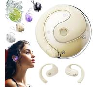 AI Translation Wireless OWS Bluetooth 5.4 Earphones Fit IOS & Android, 144 Online Languages Translation in Real Time, Instant Translate Earbuds, Simultaneous Interpretation Headphones (Beige)