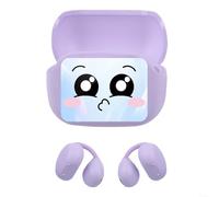 AI Translator Earbuds with LED Touchscreen Real Time Translation 144 Languages 6.0 Wireless Earphones Long for Battery Life(Purple Translation)