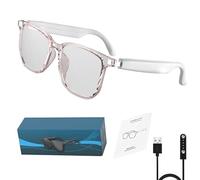 AI Translator Glasses, AI Smart Glasses, Lentes Traductores De Idiomas With 144 Languages Real Time Translation and Touch, Voice Assistant, Anti Blue Light, Great for Businees, Travel, Leaning (White)