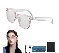 AI Translator Glasses, C8 Real Time Language Translator Device, Lentes Inteligentes Support 75 Languages, Open Ear Music & HD Calling, AI Smart Bluetooth Glasses for Travel, Business (White)
