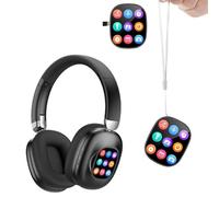 AI Translator Wireless Headphones with LCD Touch Screen - Real Time Translation for 115 Languages & Accents - Bluetooth 6.0 Earbuds with Photo Taking Voice Recording Alarm and Detachable Display