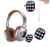 AI Translator Wireless Headphones with LCD Touch Screen - Real Time Translation for 115 Languages & Accents - Bluetooth 6.0 Earbuds with Photo Taking Voice Recording Alarm and Detachable Display