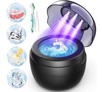 AI Ultrasonic Retainer Cleaner, 250ML Retainer Cleaner Machine for Dentures, Mouth Guards, Braces, Toothbrush Heads, Jewelry, Ring, 50kHz Digital ultrasonic Cleaner with 4 Modes